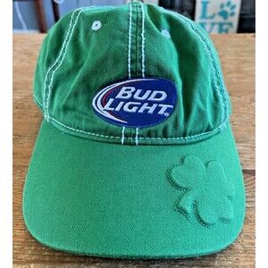 Bud Light Beer Hat St Patricks Day Cap Clover Green Adjustable Strap Irish